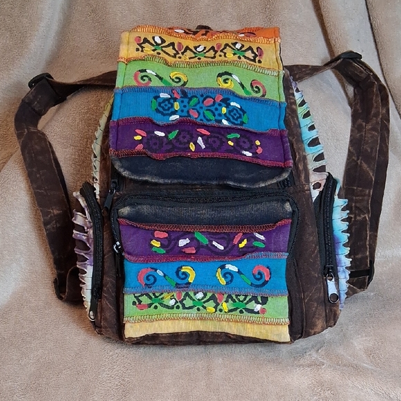 Colorful Embroidered Backpack - Picture 1 of 14